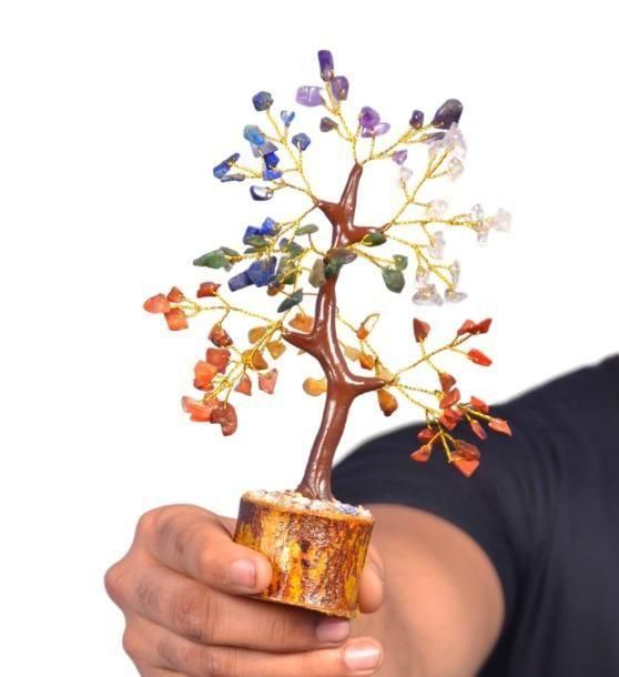 🌈 7 Chakra Natural Gemstone Crystal Tree 🌳✨