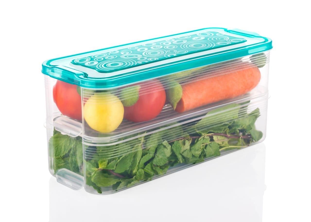 🥗 2-Layer Interlocking Fridge Container