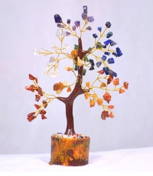 🌈 7 Chakra Natural Gemstone Crystal Tree 🌳✨