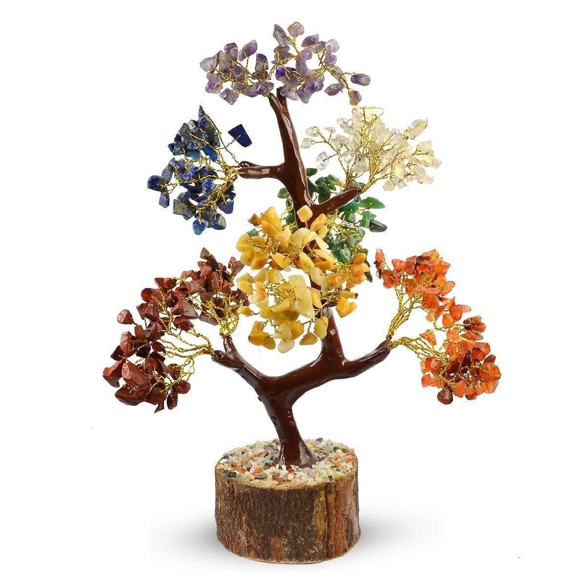🌈 7 Chakra Natural Gemstone Crystal Tree 🌳✨