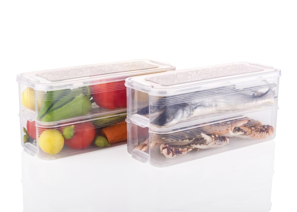 🥗 2-Layer Interlocking Fridge Container