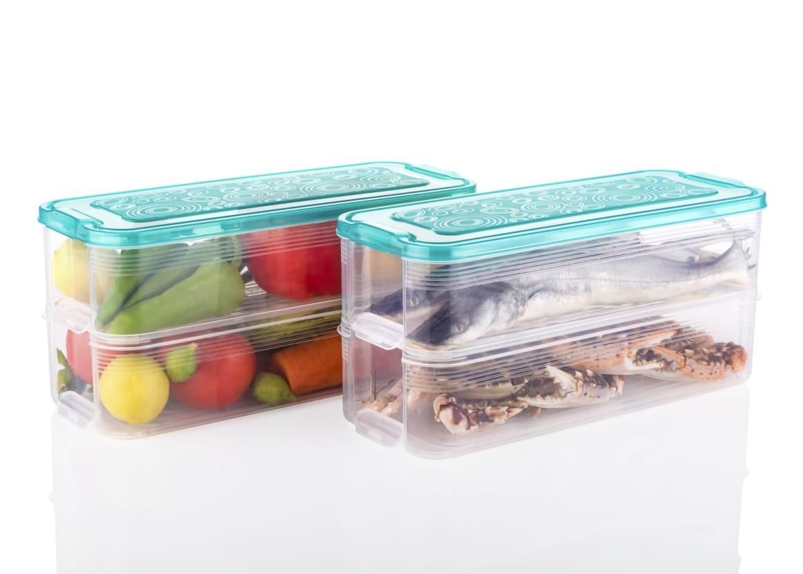 🥗 2-Layer Interlocking Fridge Container