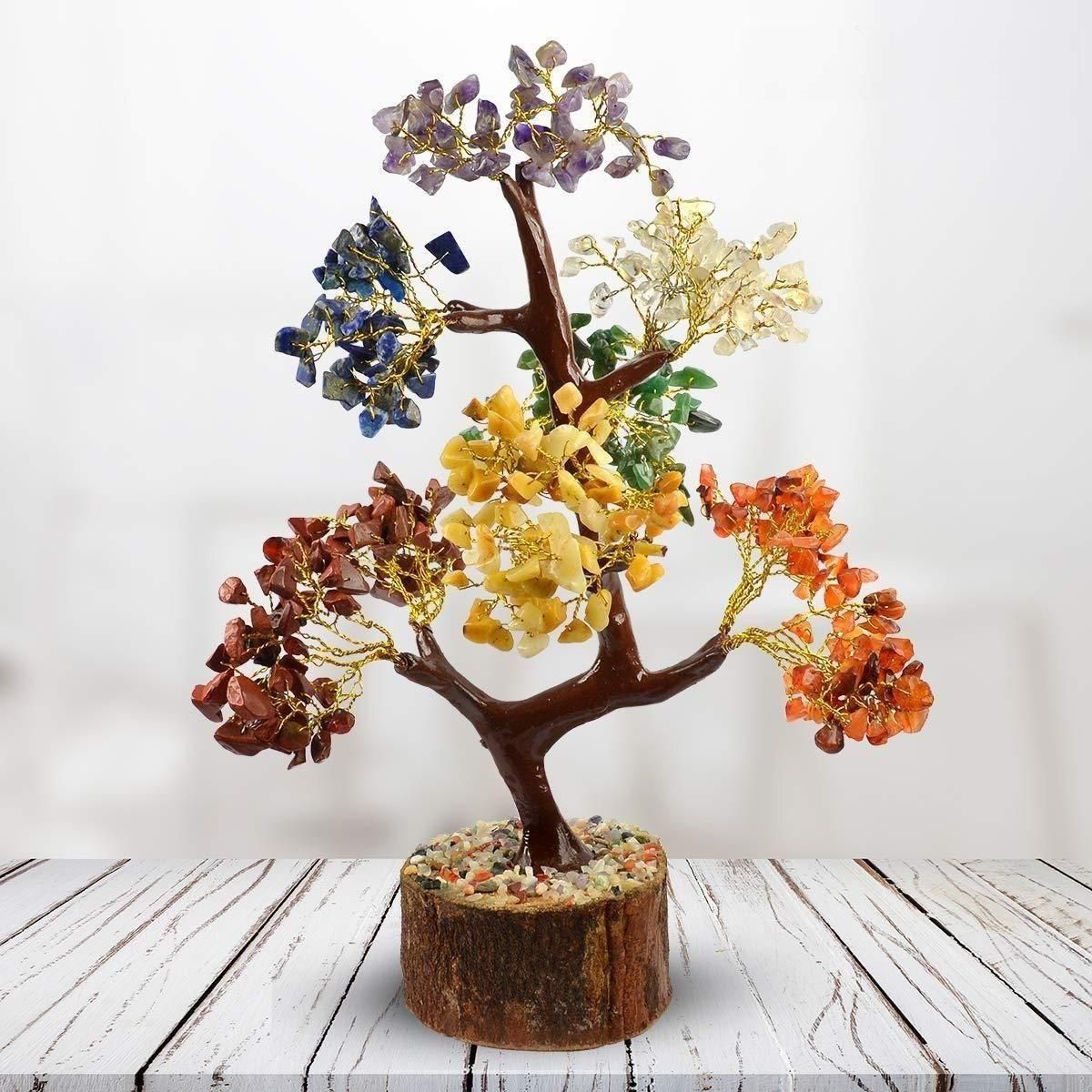 🌈 7 Chakra Natural Gemstone Crystal Tree 🌳✨