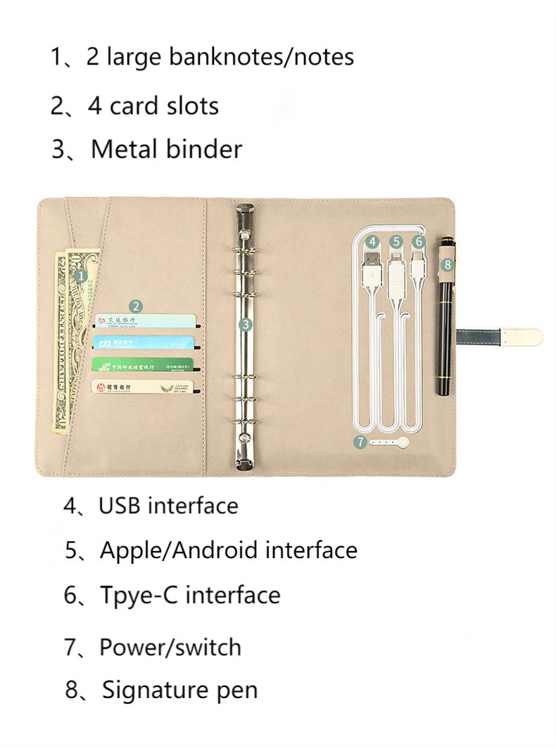 Multifunctional Wireless Charging U Disk Notebook Mobile Power Notebook