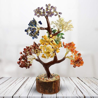 🌈 7 Chakra Natural Gemstone Crystal Tree 🌳✨